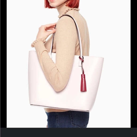 Kate Spade New York Reversible Tote Bag Pink/Purple Double Handle - Picture 3 of 10